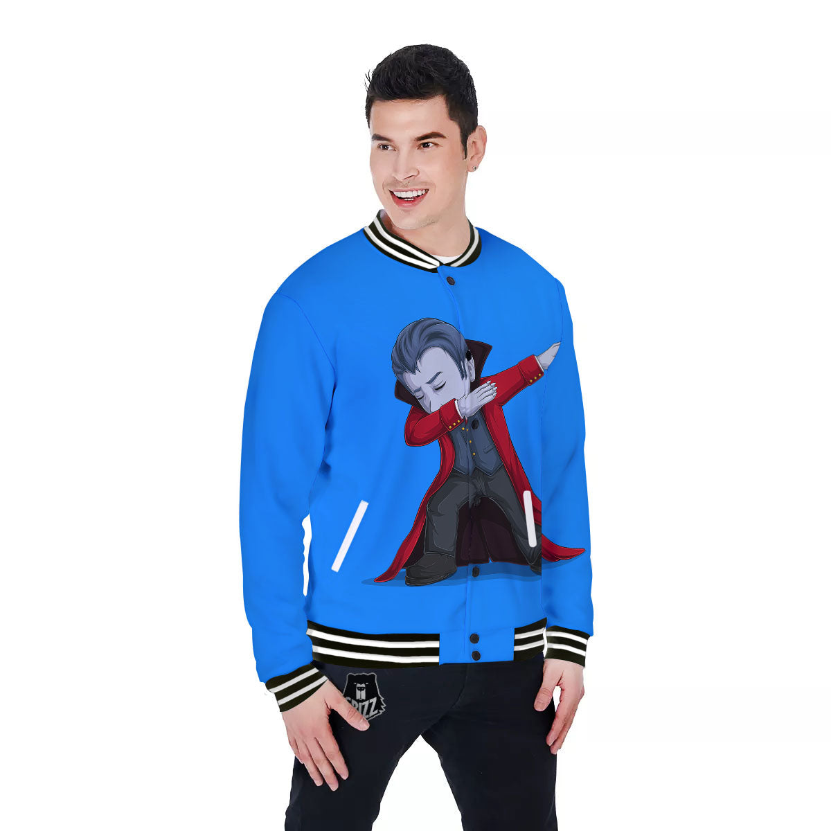Dracula Vampire Dap Print Baseball Jacket-grizzshop
