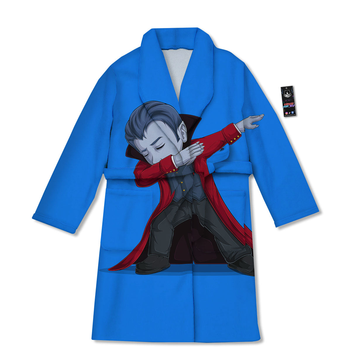 Dracula Vampire Dap Print Bathrobe-grizzshop