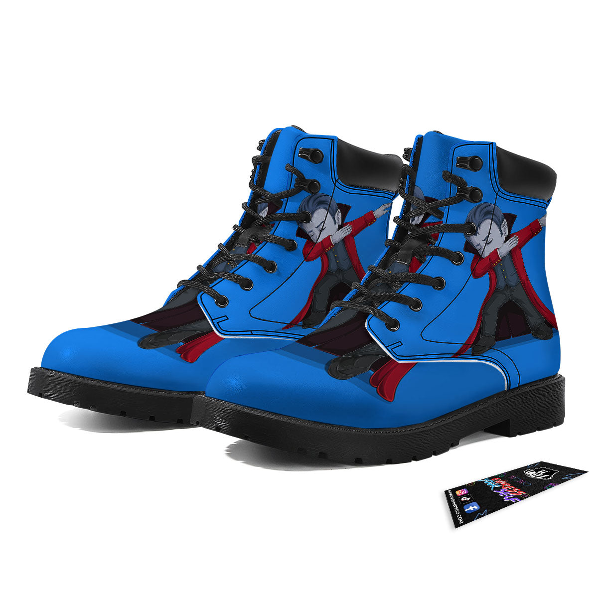 Dracula Vampire Dap Print Boots-grizzshop