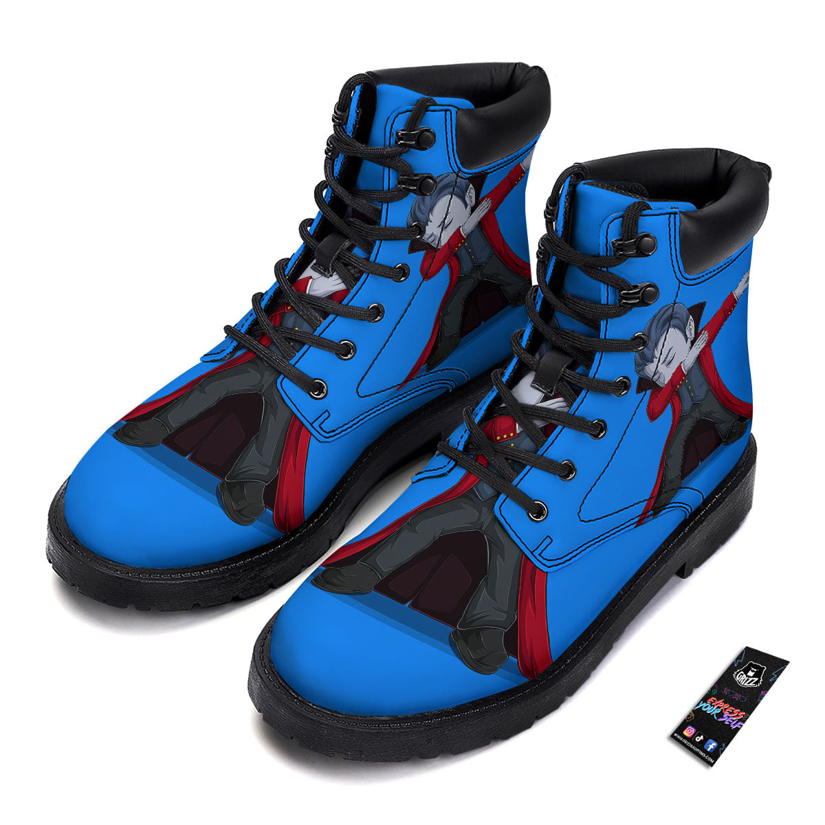 Dracula Vampire Dap Print Boots-grizzshop