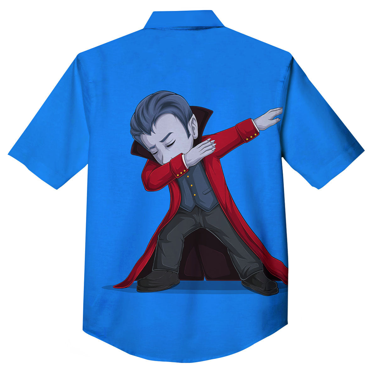 Dracula Vampire Dap Print Button Up Shirt-grizzshop