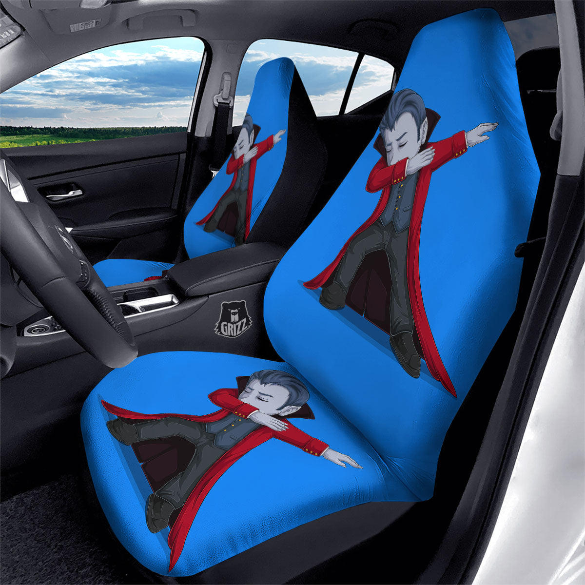 Dracula Vampire Dap Print Car Seat Covers-grizzshop