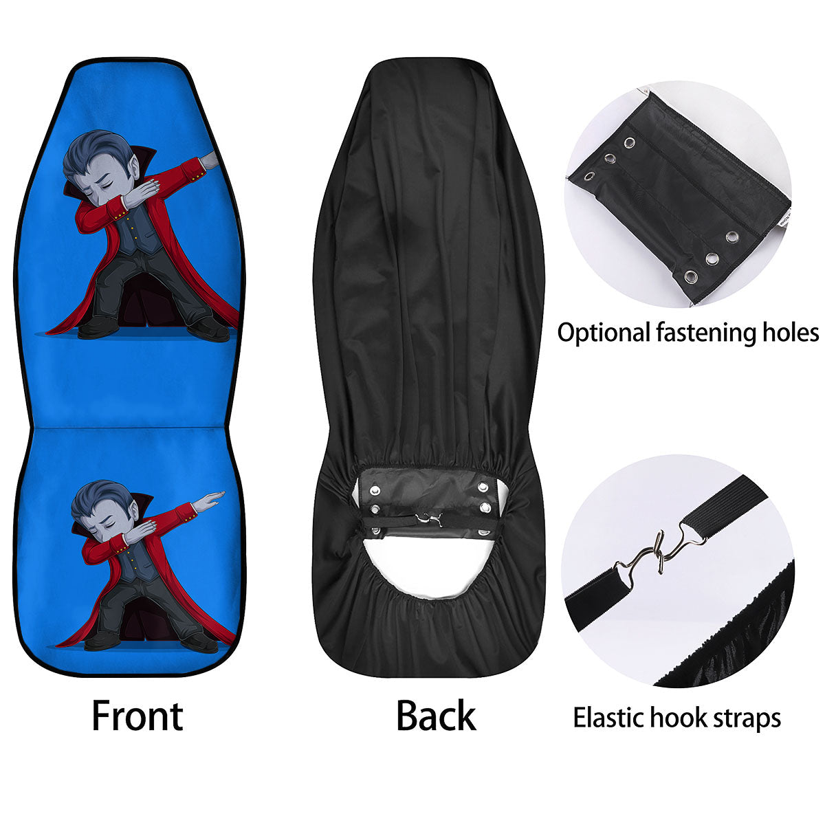 Dracula Vampire Dap Print Car Seat Covers-grizzshop