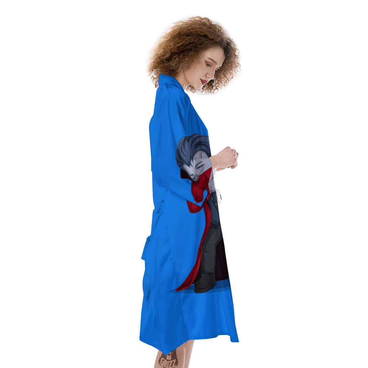 Dracula Vampire Dap Print Kimono-grizzshop