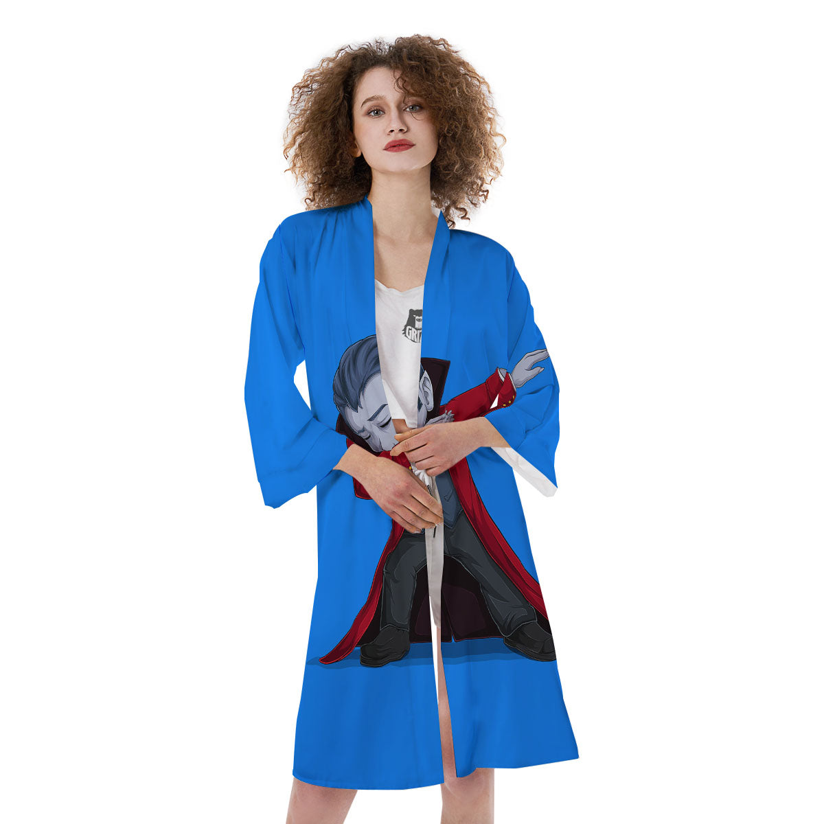Dracula Vampire Dap Print Kimono-grizzshop