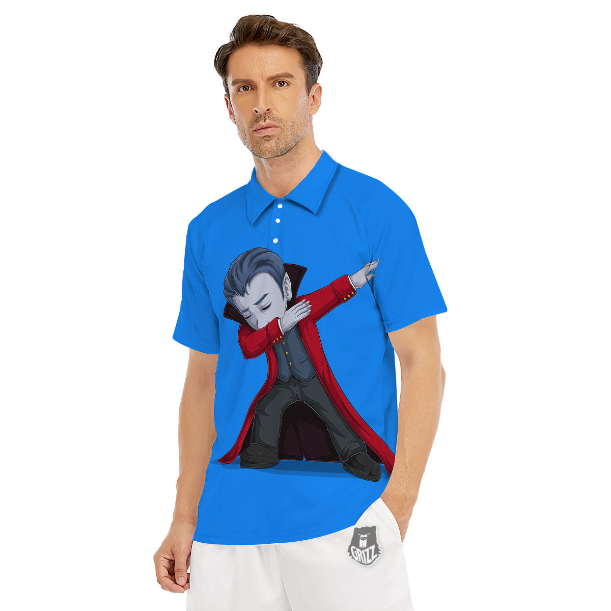 Dracula Vampire Dap Print Men's Golf Shirts-grizzshop