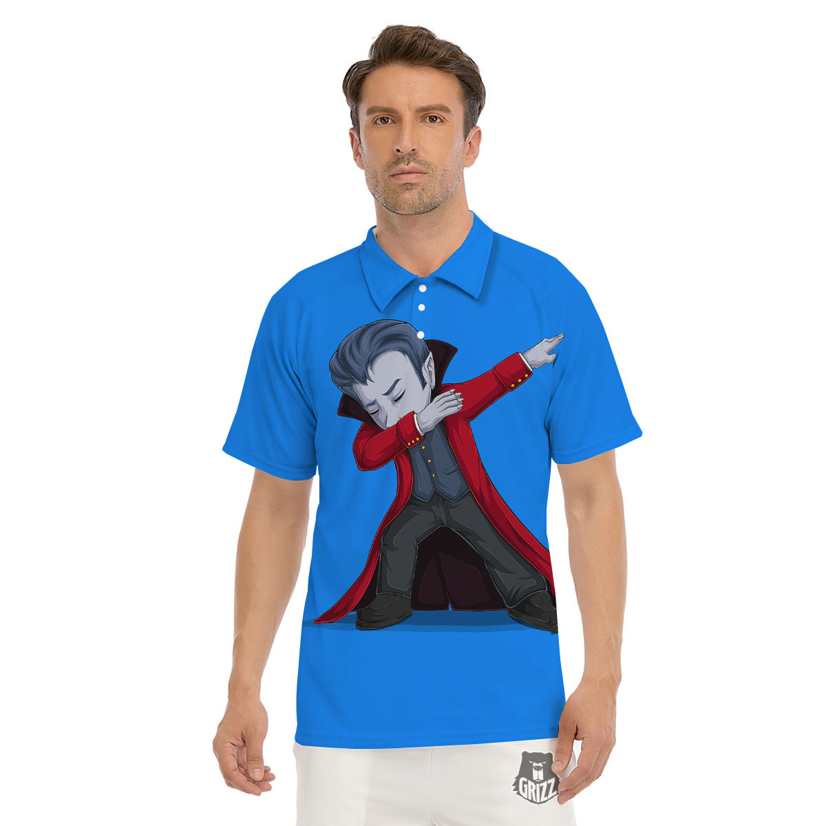 Dracula Vampire Dap Print Men's Golf Shirts-grizzshop