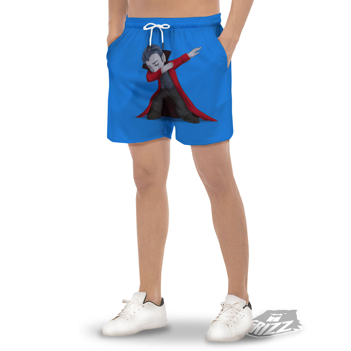 Dracula Vampire Dap Print Men's Gym Shorts-grizzshop
