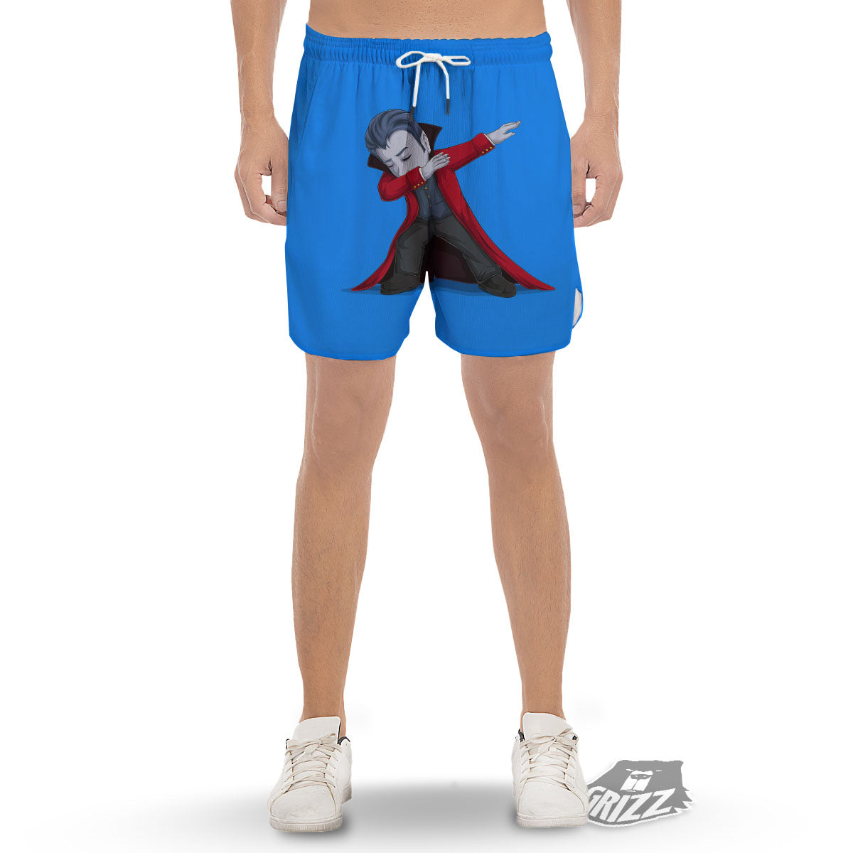 Dracula Vampire Dap Print Men's Gym Shorts-grizzshop