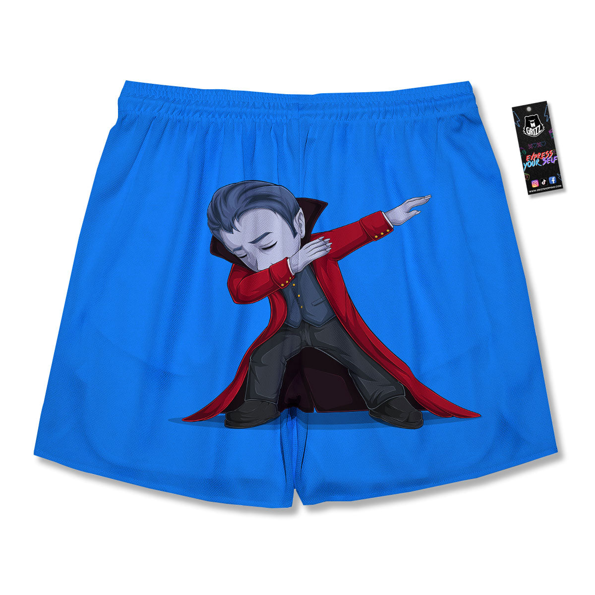 Dracula Vampire Dap Print Men's Running Shorts-grizzshop