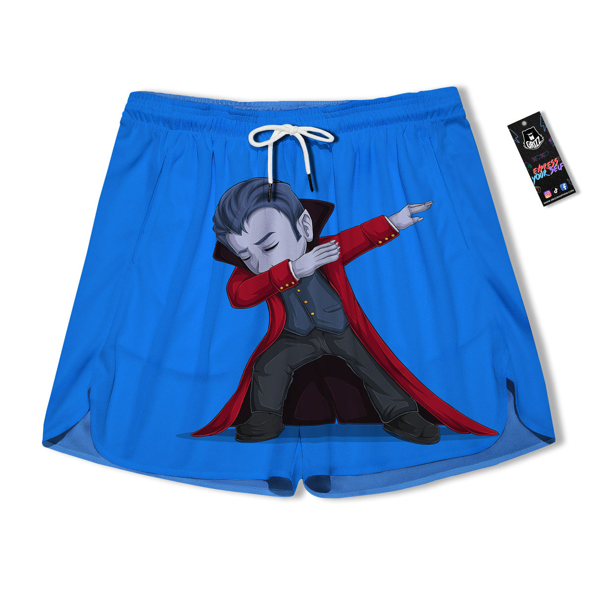 Dracula Vampire Dap Print Men's Running Shorts-grizzshop
