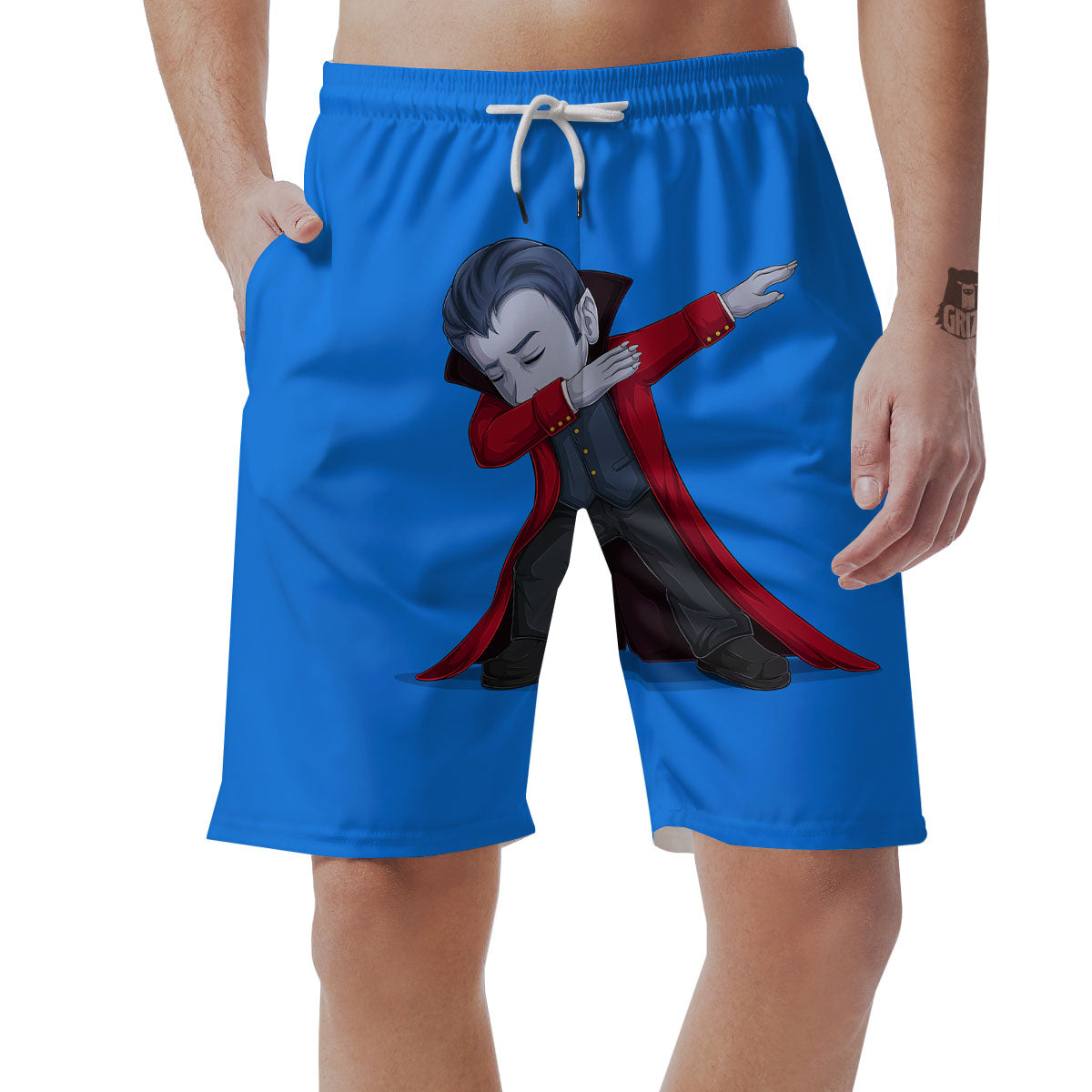 Dracula Vampire Dap Print Men's Shorts-grizzshop