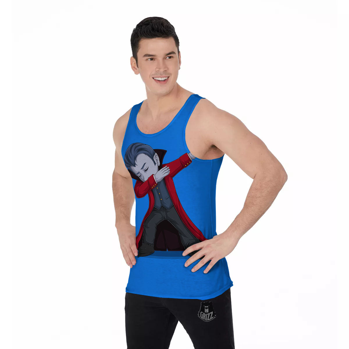 Dracula Vampire Dap Print Men's Tank Top-grizzshop
