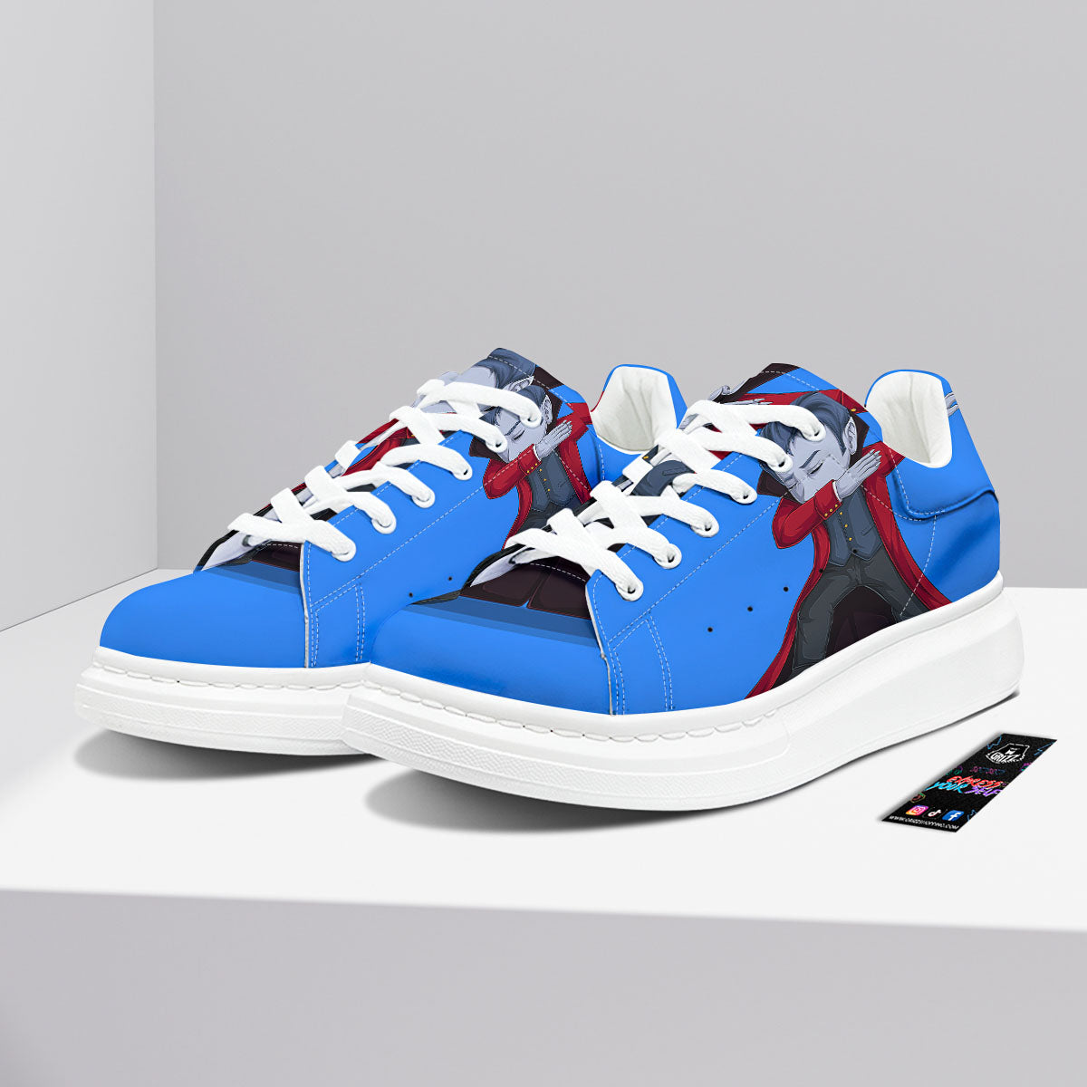 Dracula Vampire Dap Print Platform Shoes-grizzshop