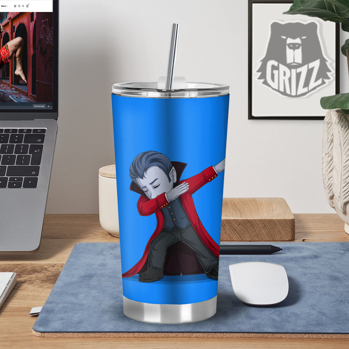 Dracula Vampire Dap Print Tumbler-grizzshop