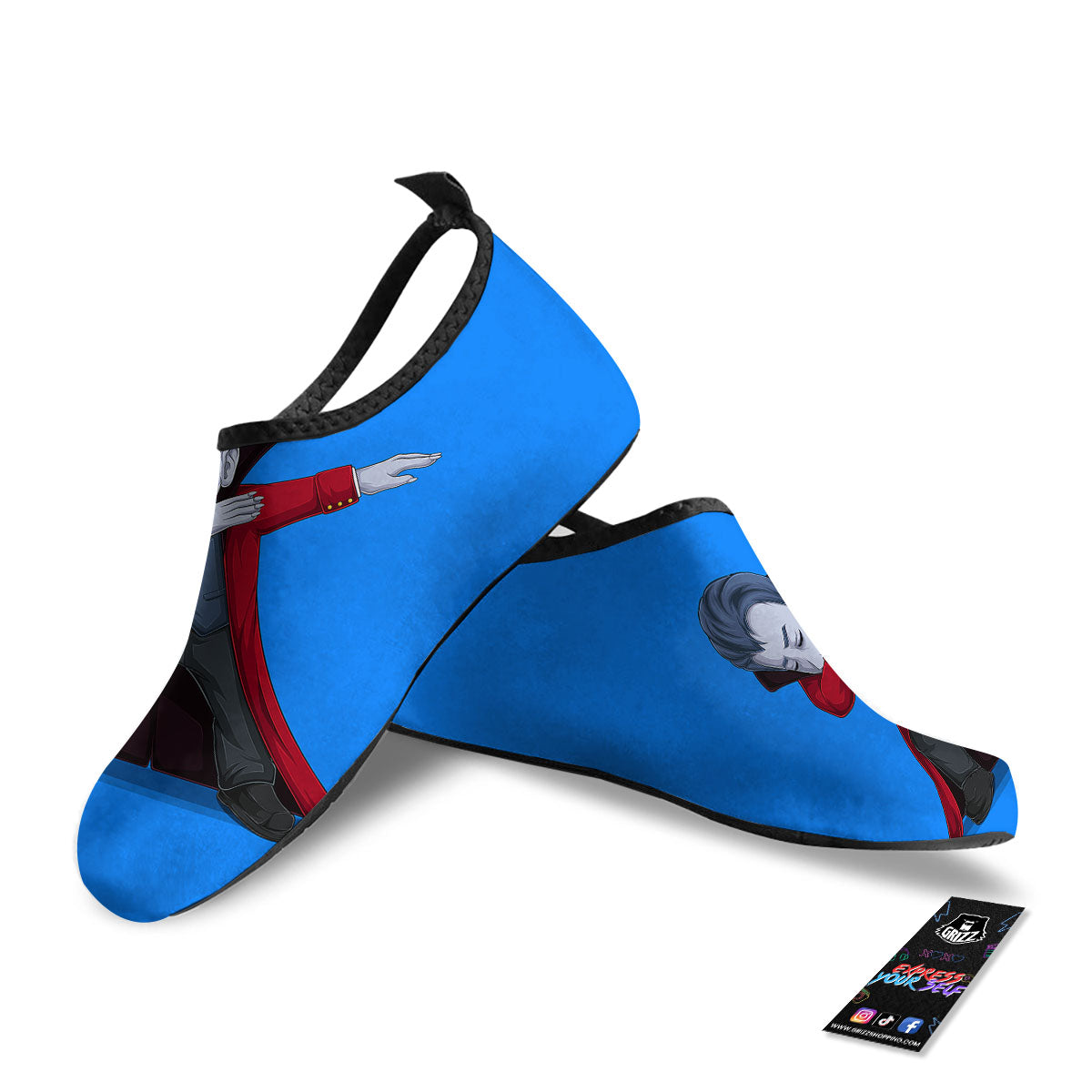 Dracula Vampire Dap Print Water Shoes-grizzshop