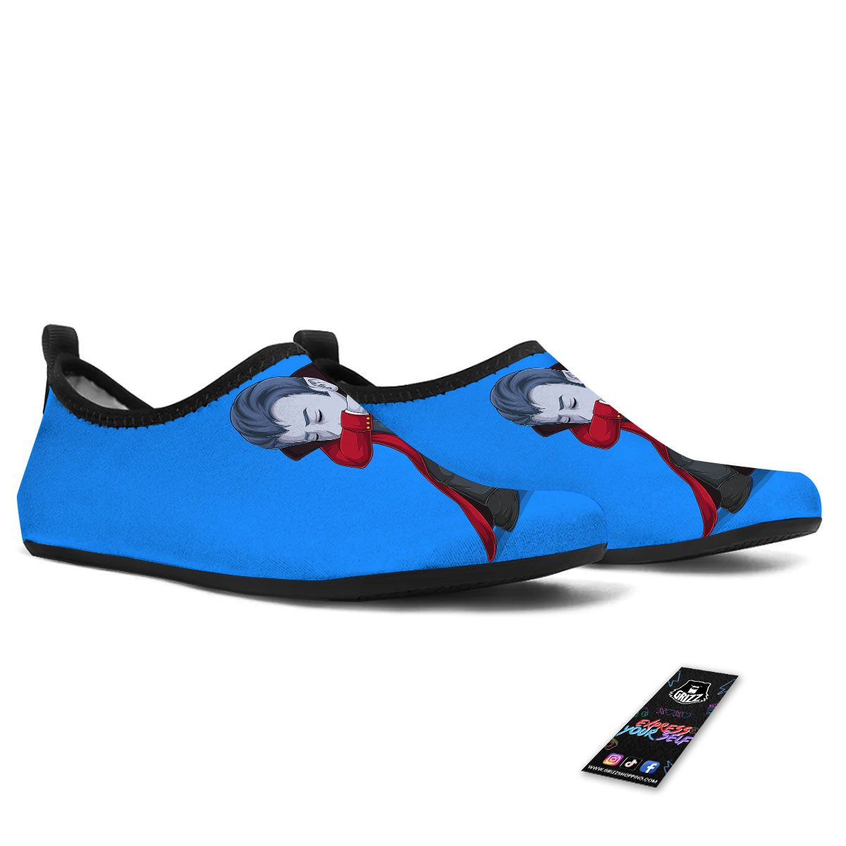 Dracula Vampire Dap Print Water Shoes-grizzshop