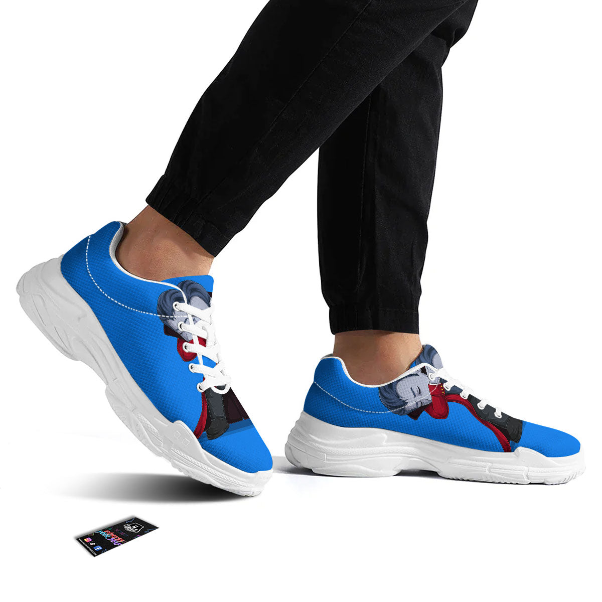 Dracula Vampire Dap Print White Chunky Shoes-grizzshop