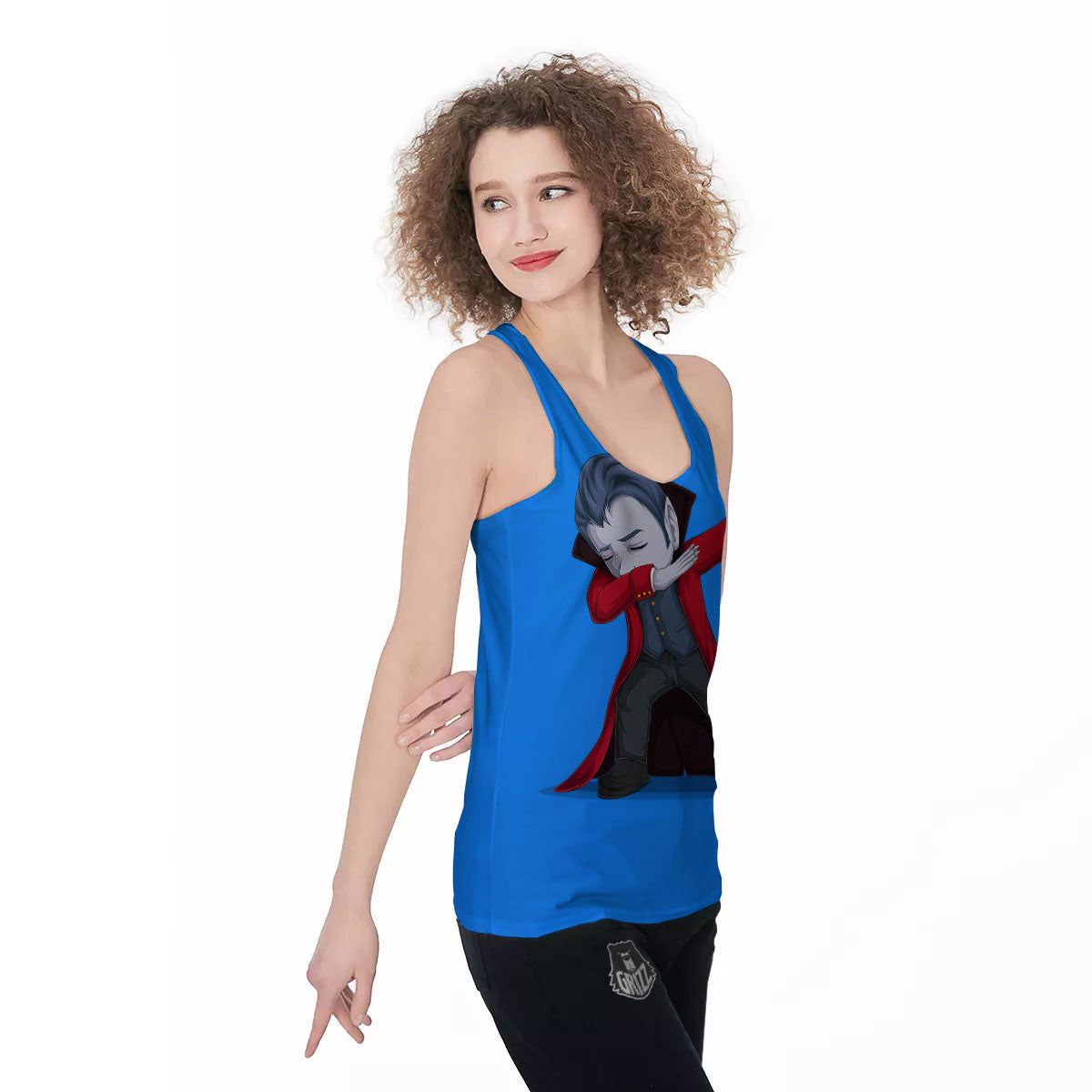 Dracula Vampire Dap Print Women's Racerback Tank Top-grizzshop