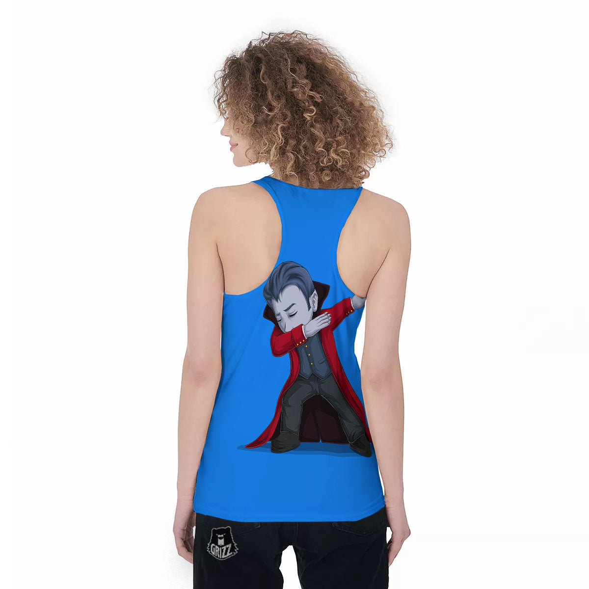 Dracula Vampire Dap Print Women's Racerback Tank Top-grizzshop