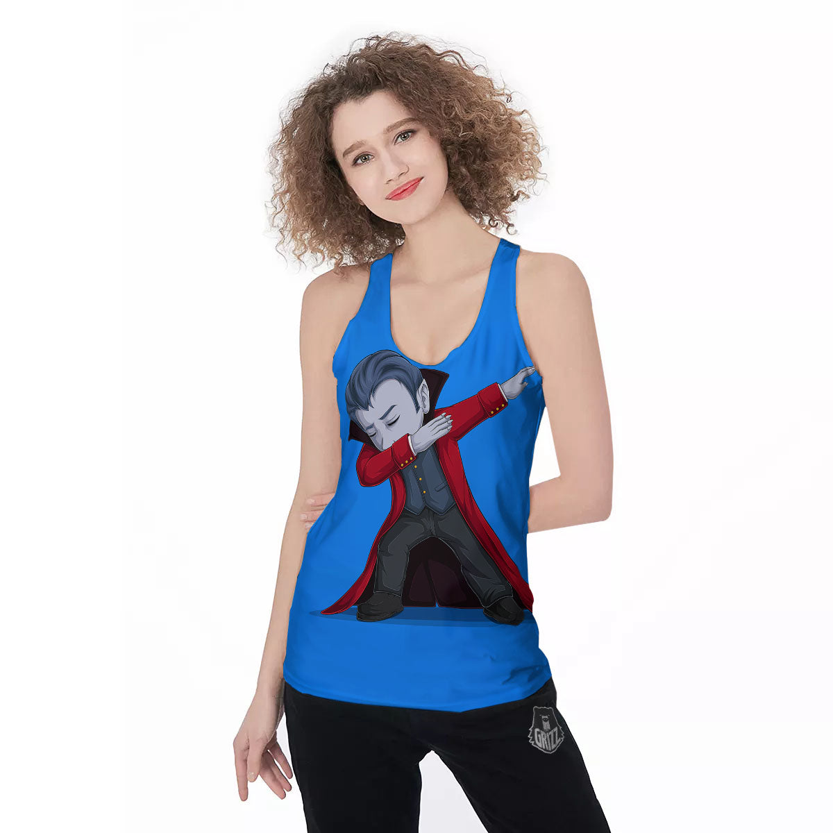Dracula Vampire Dap Print Women's Racerback Tank Top-grizzshop
