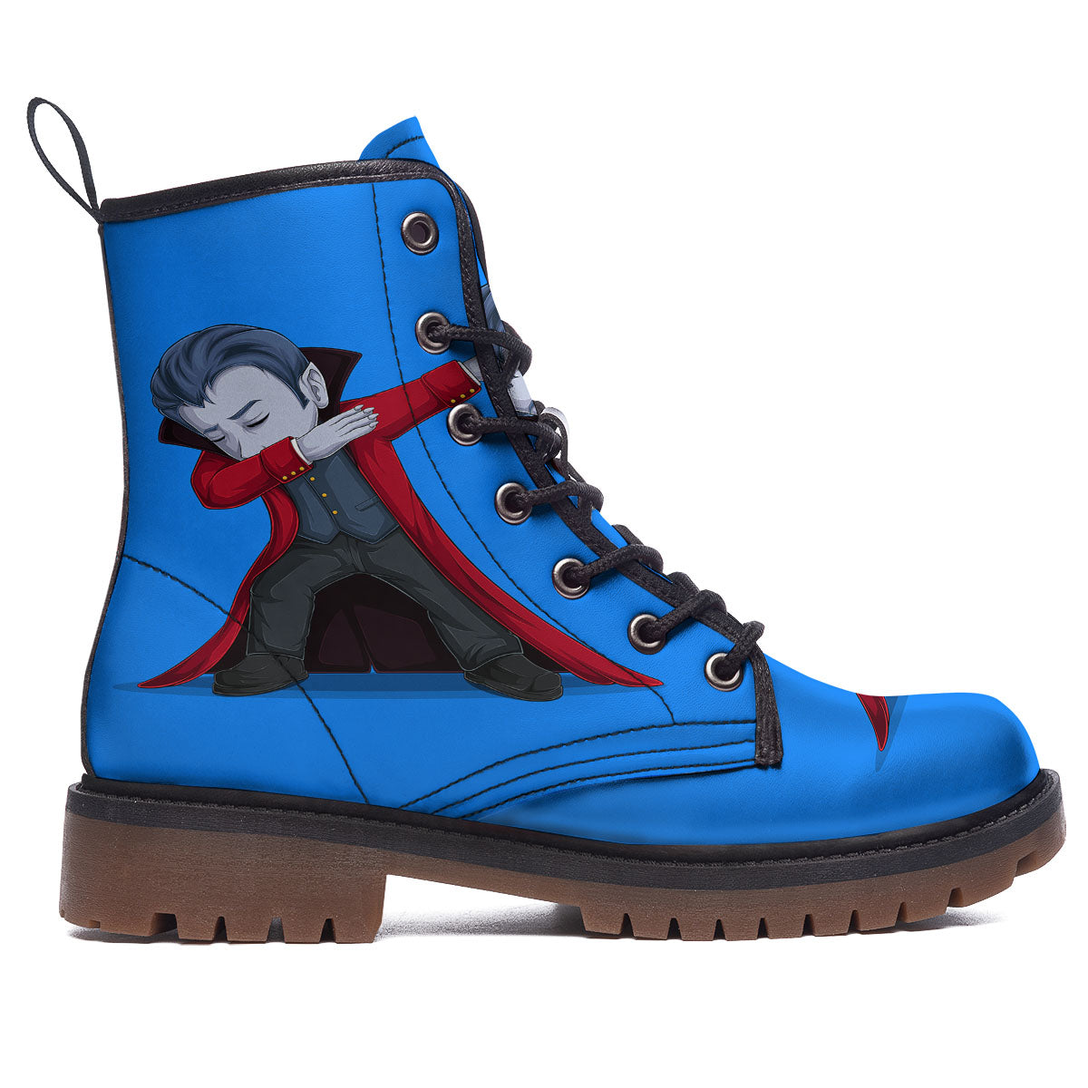 Dracula Vampire Dap Print Work Boots-grizzshop