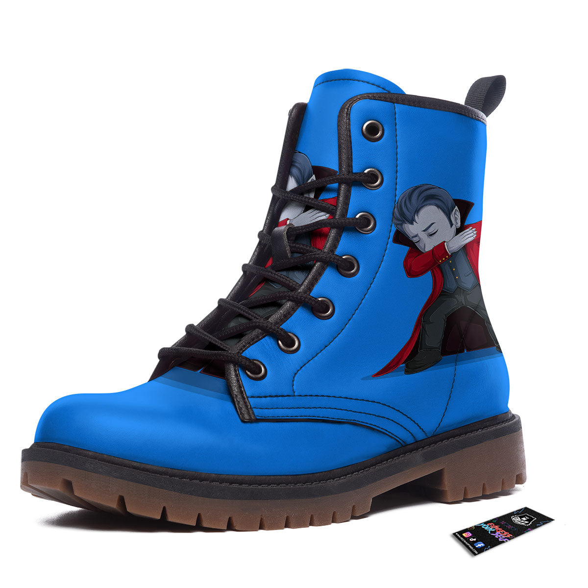 Dracula Vampire Dap Print Work Boots-grizzshop