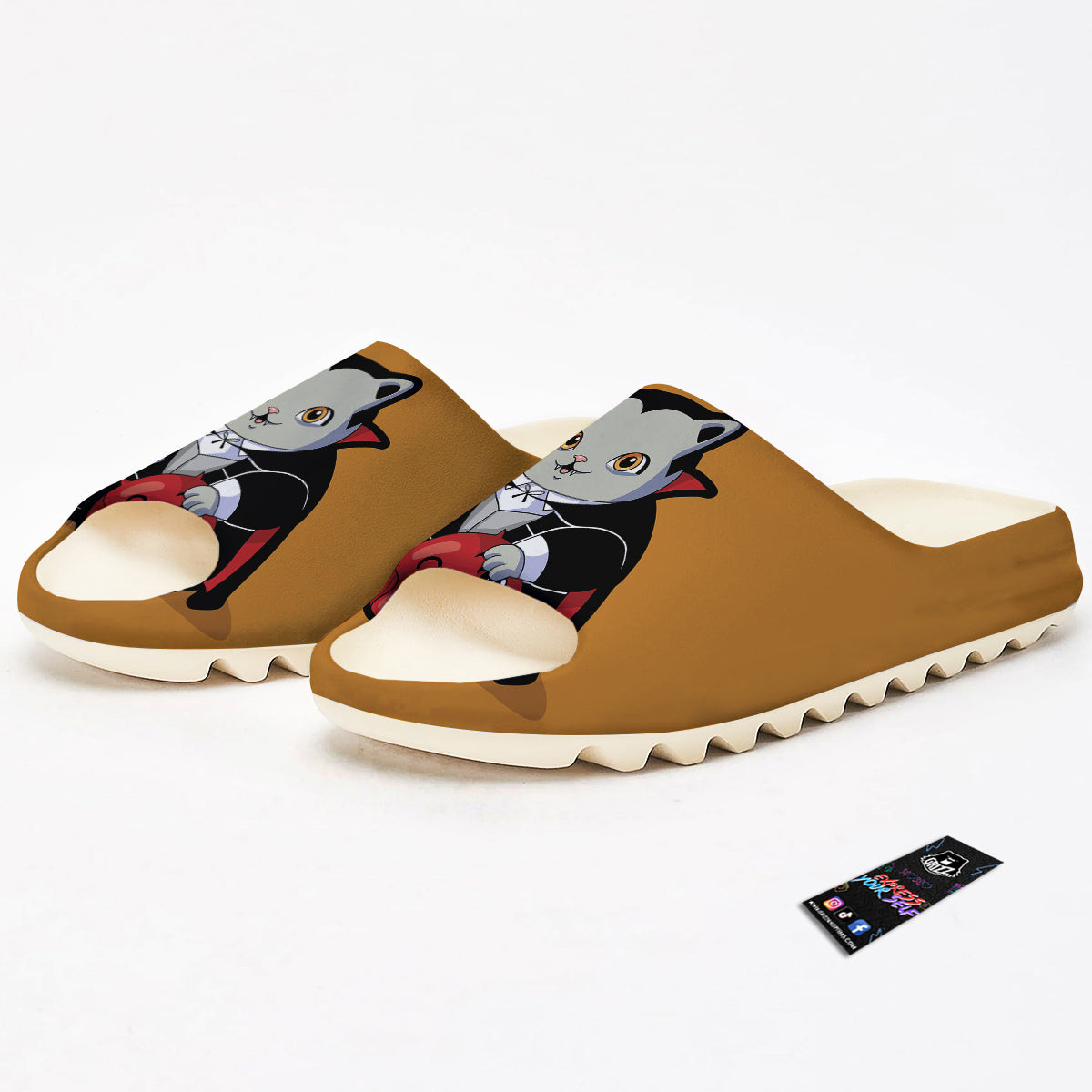 Dracula Cute Cat Print Sandals