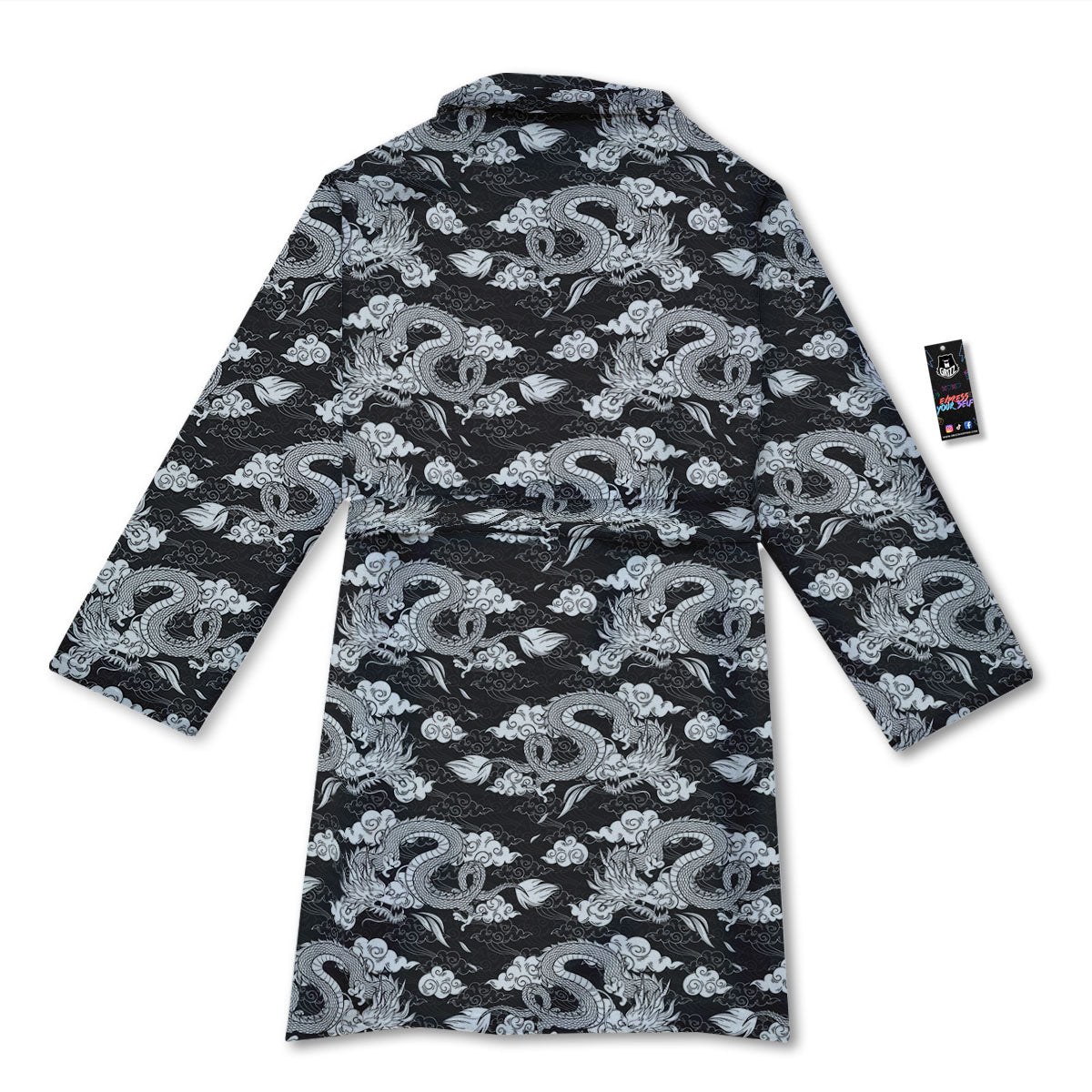 Dragon Eastern Print Pattern Bathrobe-grizzshop