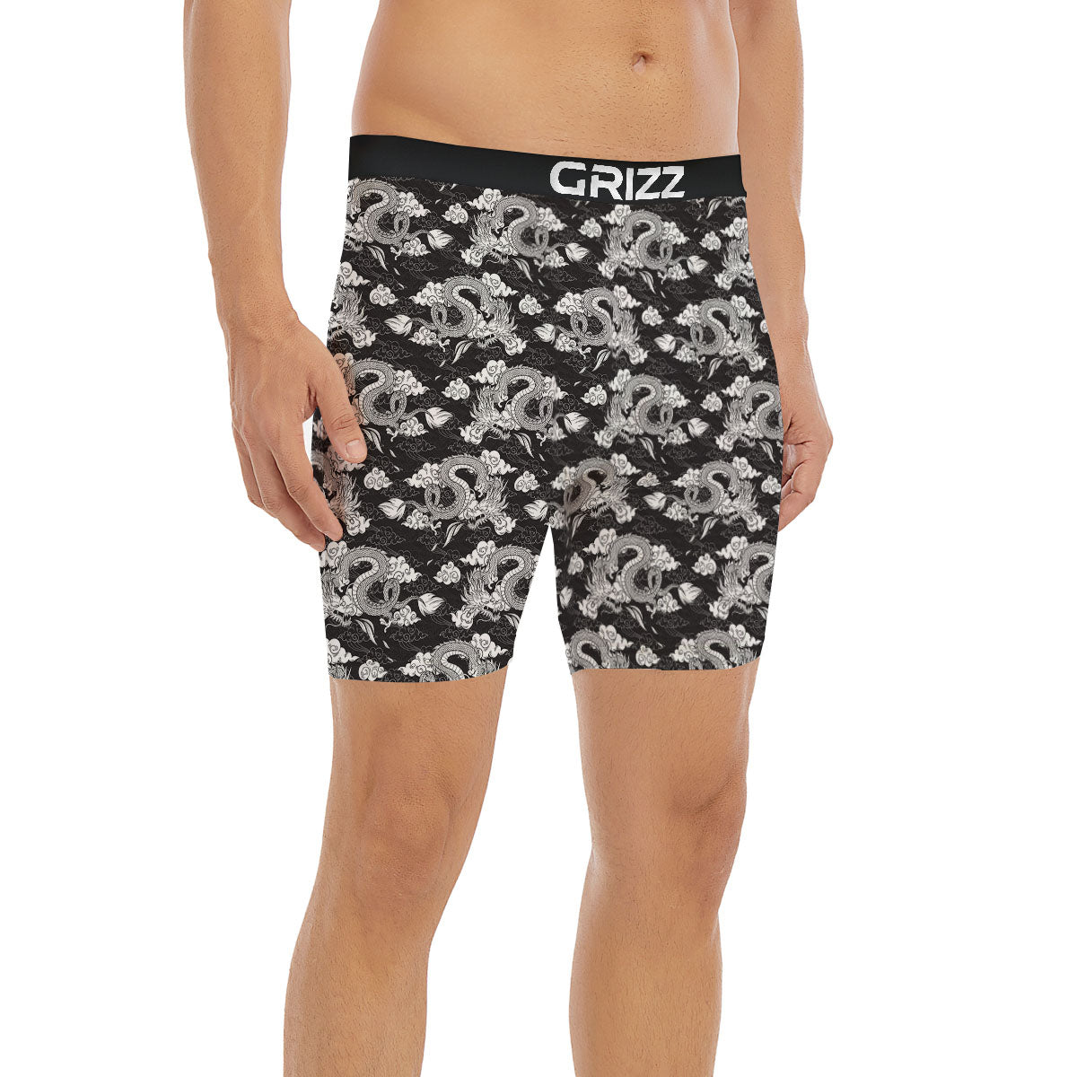 Dragon Eastern Print Pattern Boxer Briefs-grizzshop