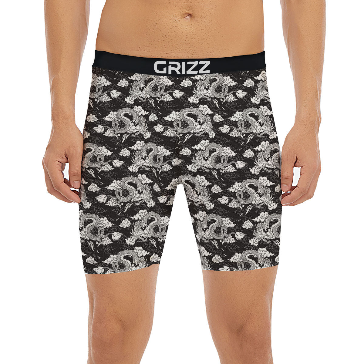 Dragon Eastern Print Pattern Boxer Briefs-grizzshop