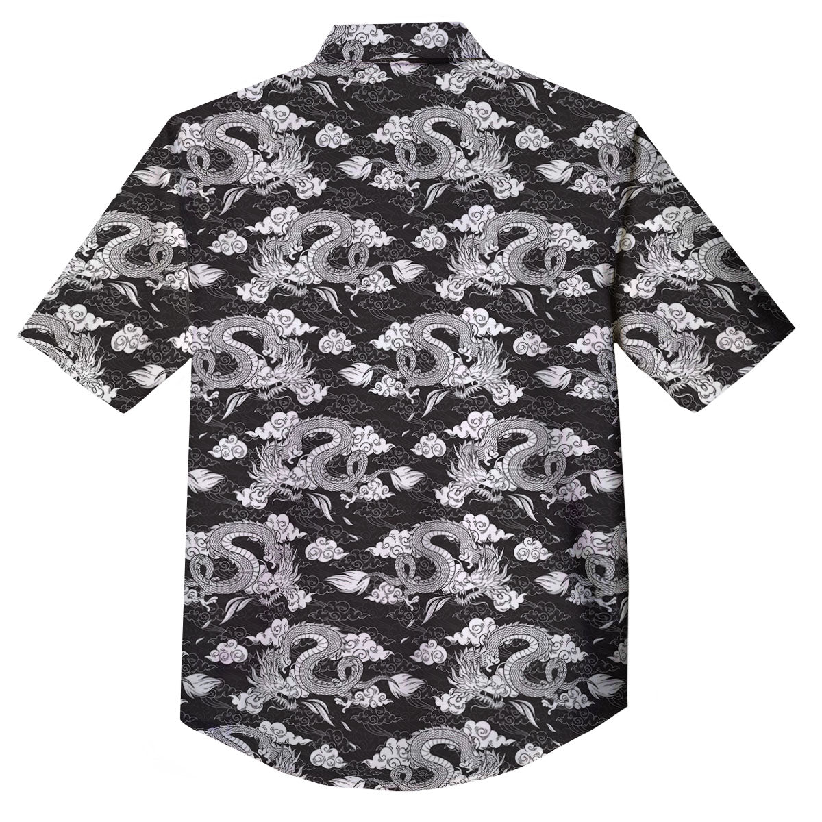Dragon Eastern Print Pattern Button Up Shirt-grizzshop