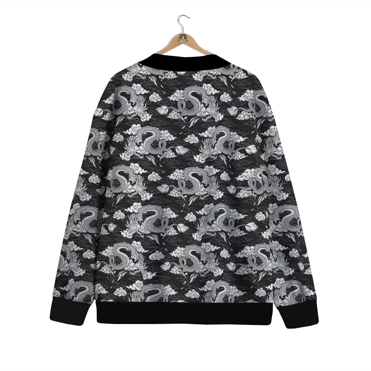 Dragon Eastern Print Pattern Cardigan-grizzshop
