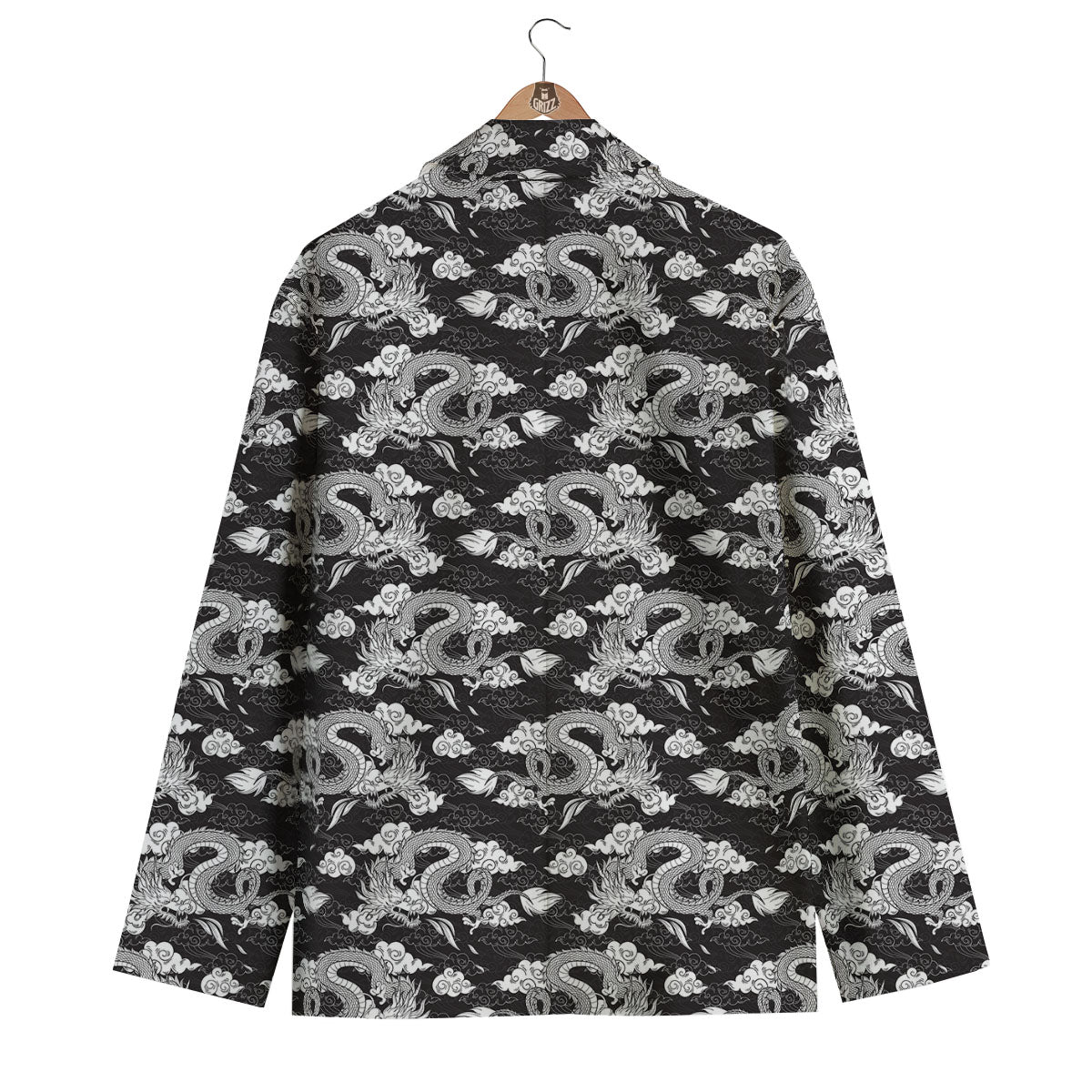 Dragon Eastern Print Pattern Men's Blazer-grizzshop