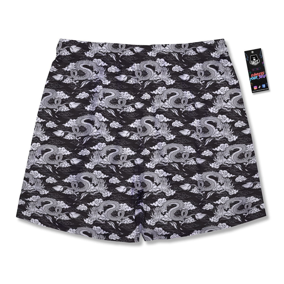 Dragon Eastern Print Pattern Men's Running Shorts-grizzshop