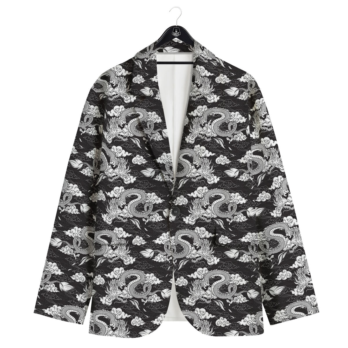 Dragon Eastern Print Pattern Men's Sport Coat-grizzshop