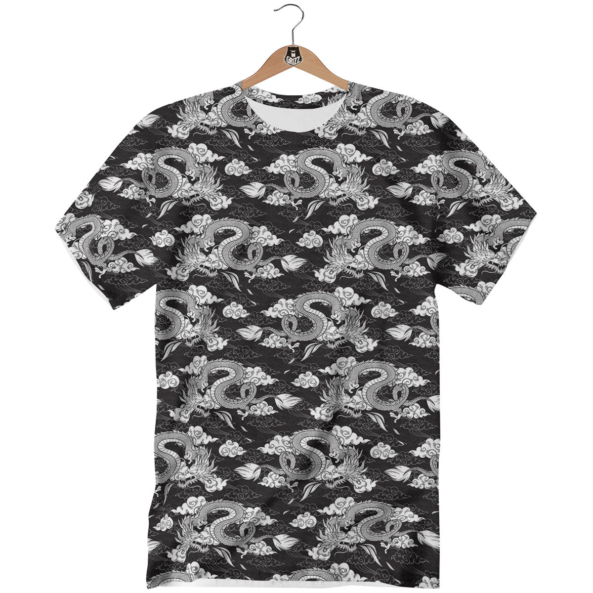 Dragon Eastern Print Pattern T-Shirt-grizzshop