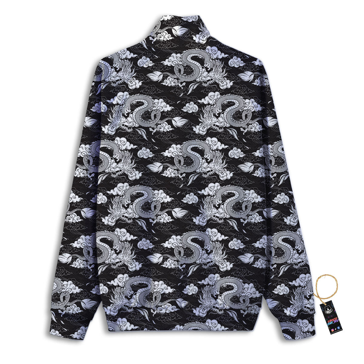 Dragon Eastern Print Pattern Track Jacket-grizzshop