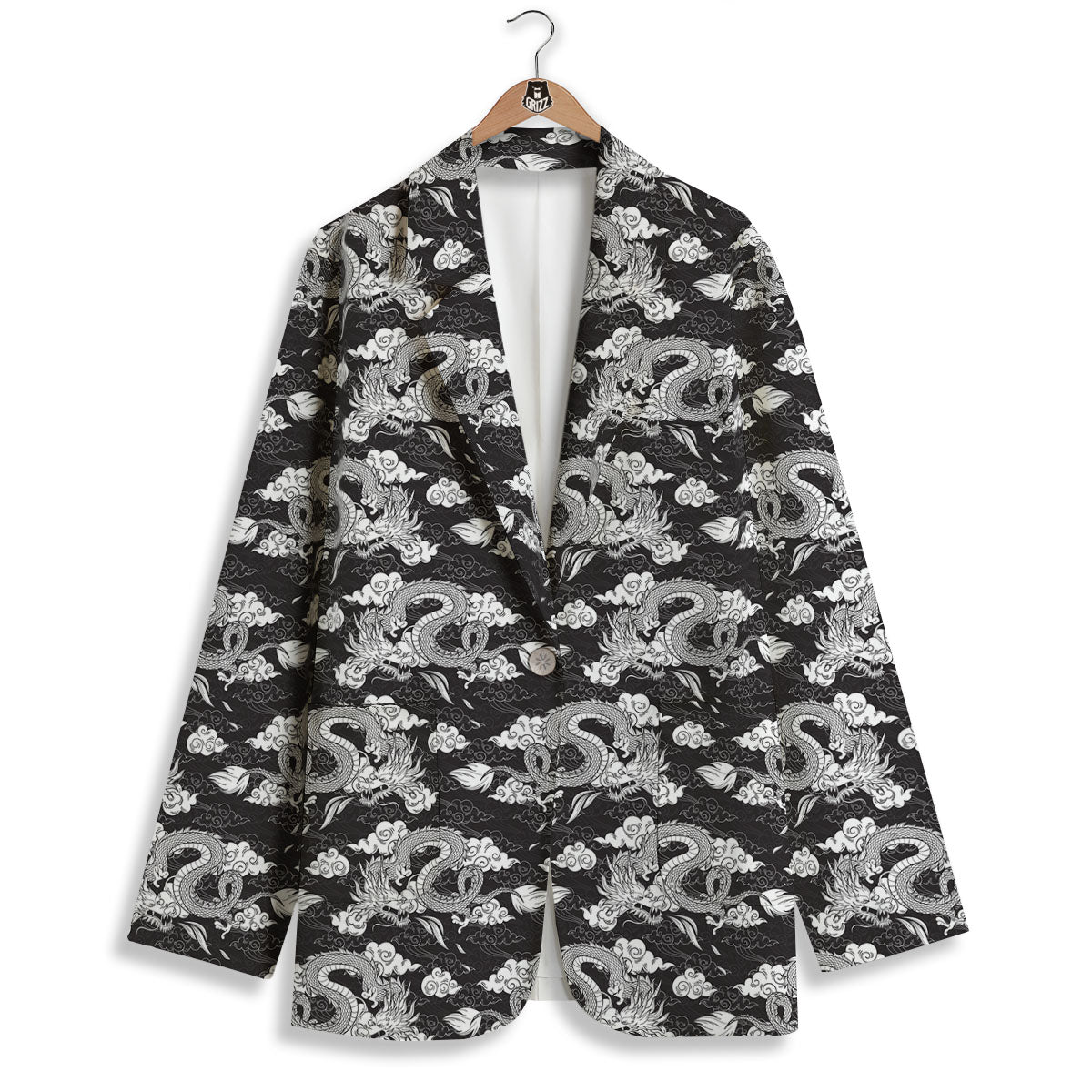 Dragon Eastern Print Pattern Women's Blazer-grizzshop