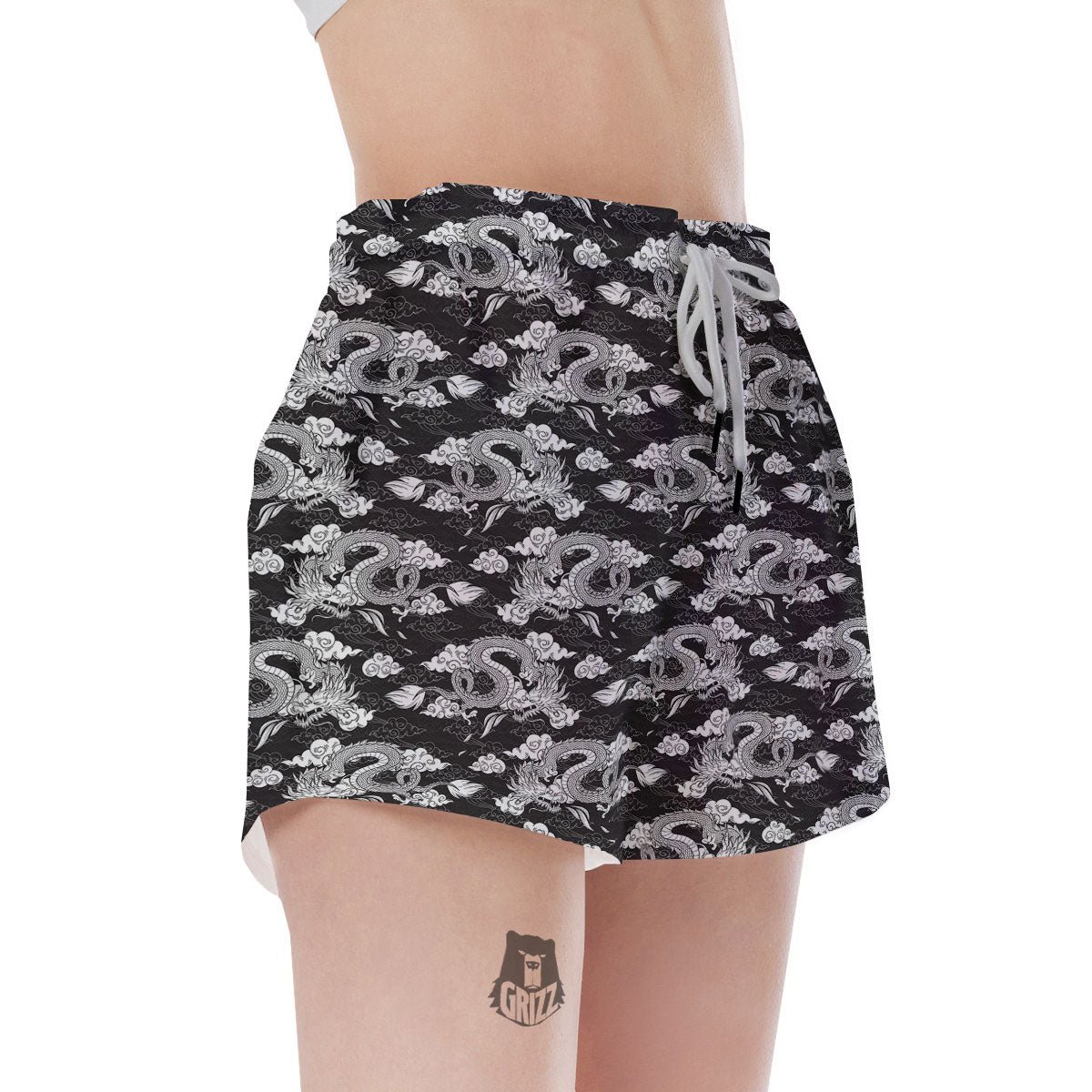 Dragon Eastern Print Pattern Women's Shorts-grizzshop