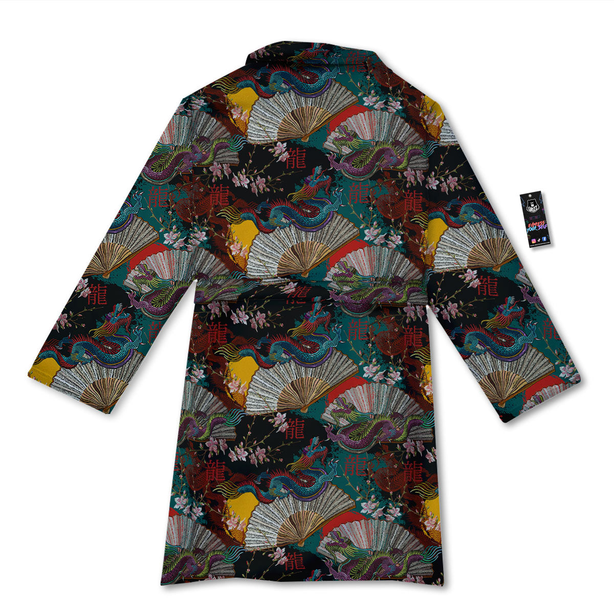 Dragon Embroidery Chinese Print Pattern Bathrobe-grizzshop