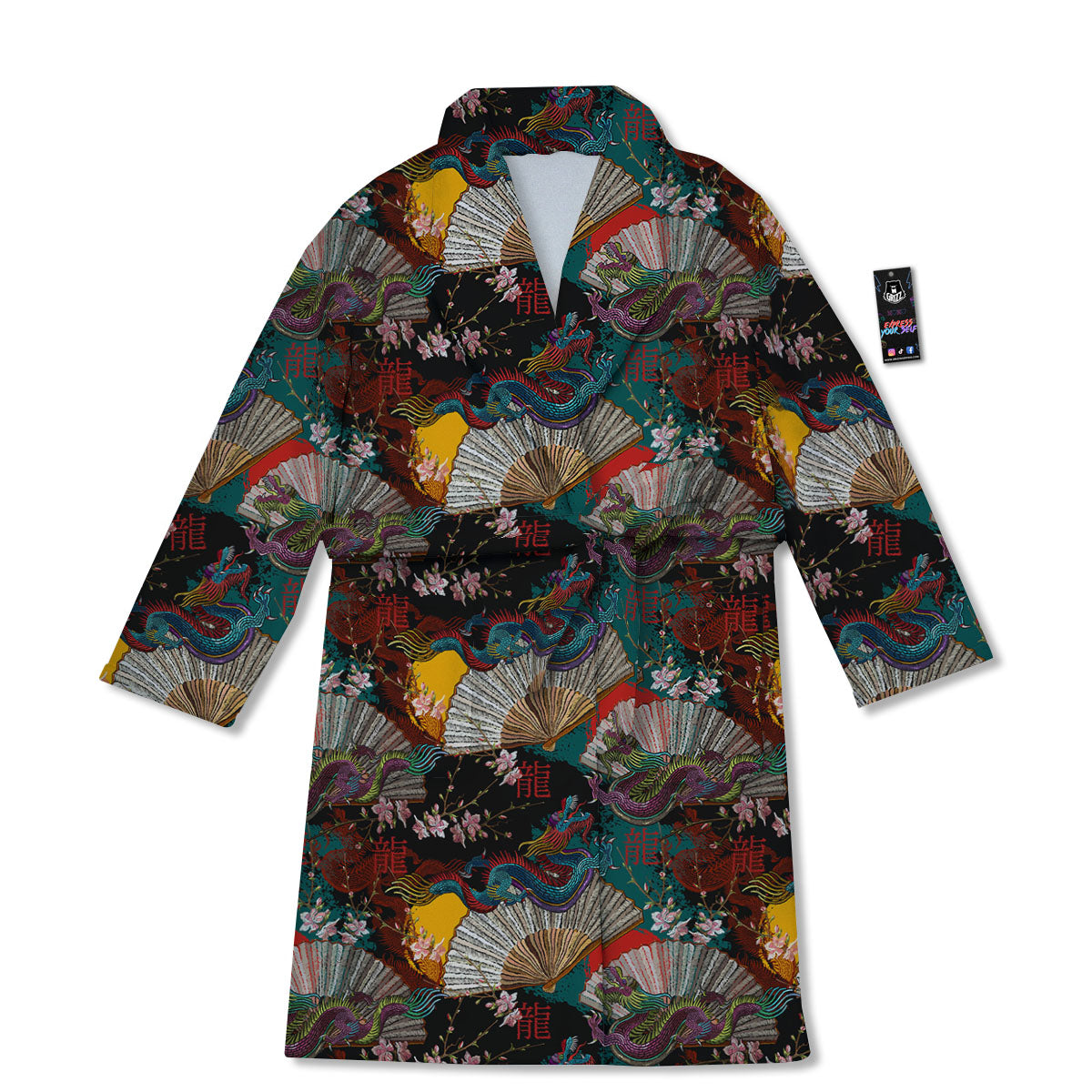 Dragon Embroidery Chinese Print Pattern Bathrobe-grizzshop