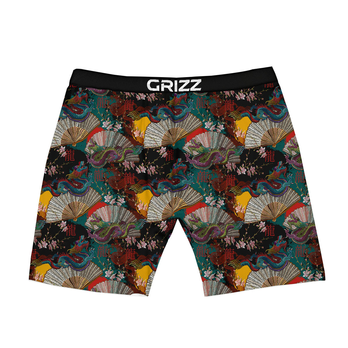 Dragon Embroidery Chinese Print Pattern Boxer Briefs-grizzshop