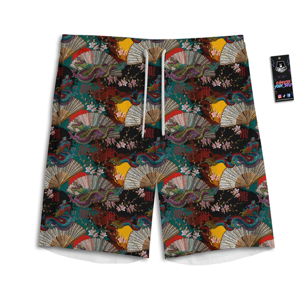 Eagle Native American Print Pattern Men's Athletic Shorts