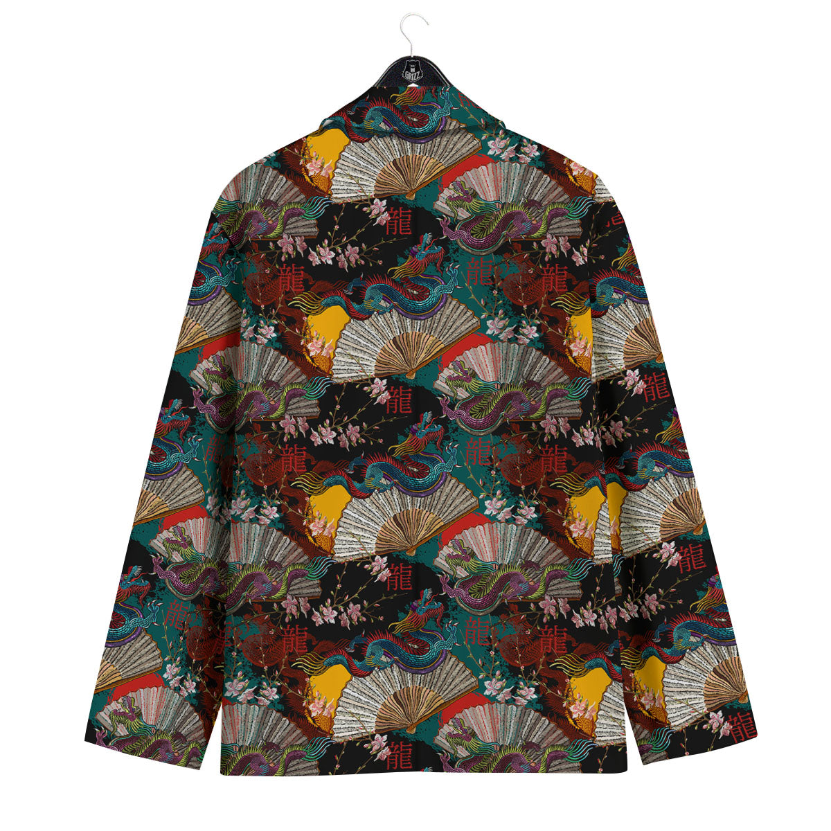 Dragon Embroidery Chinese Print Pattern Men's Sport Coat-grizzshop