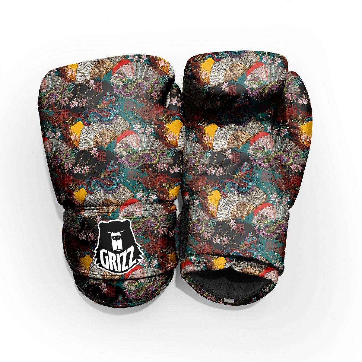 Dragon Embroidery Chinese Print Pattern Pro Boxing Glove