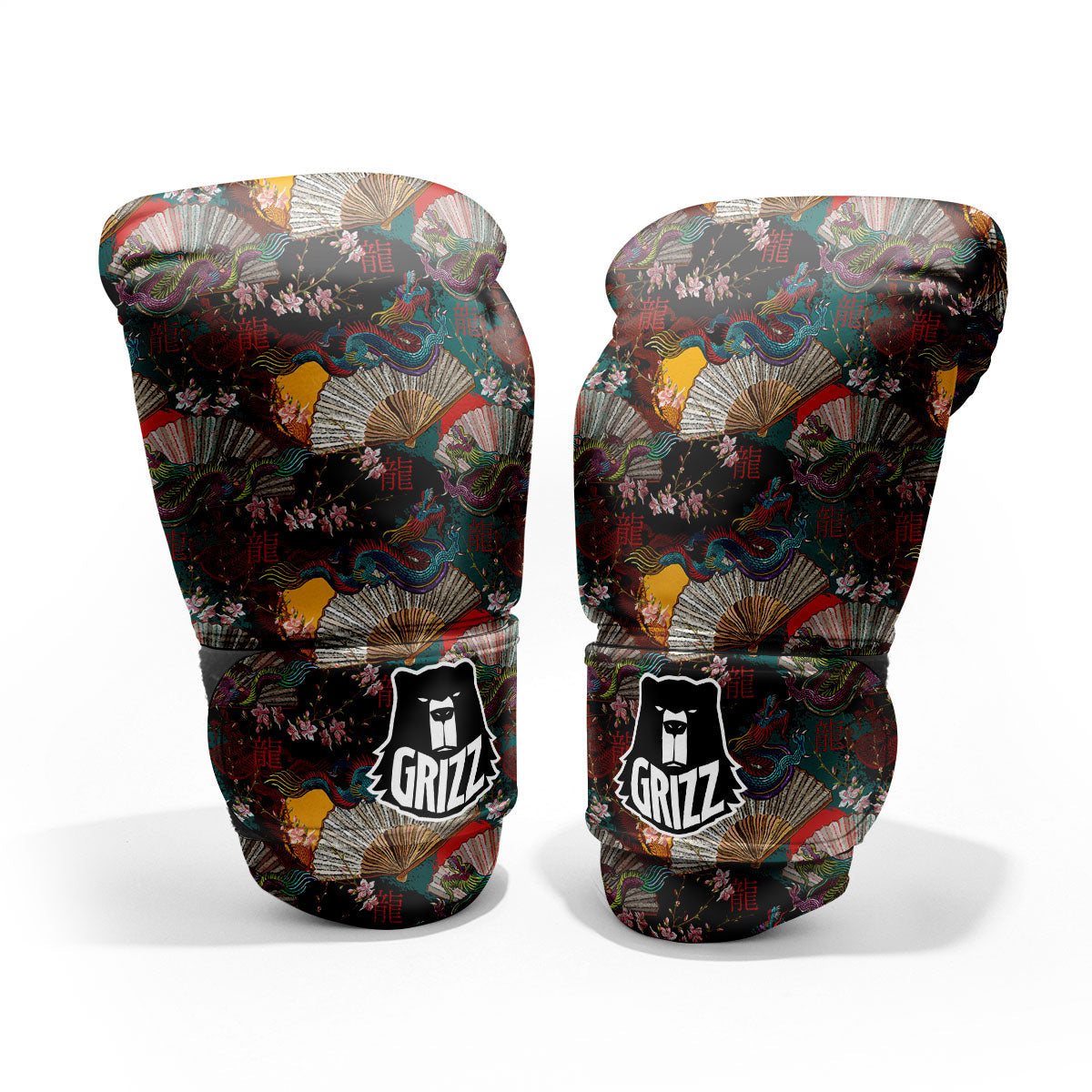 Dragon Embroidery Chinese Print Pattern Pro Boxing Glove