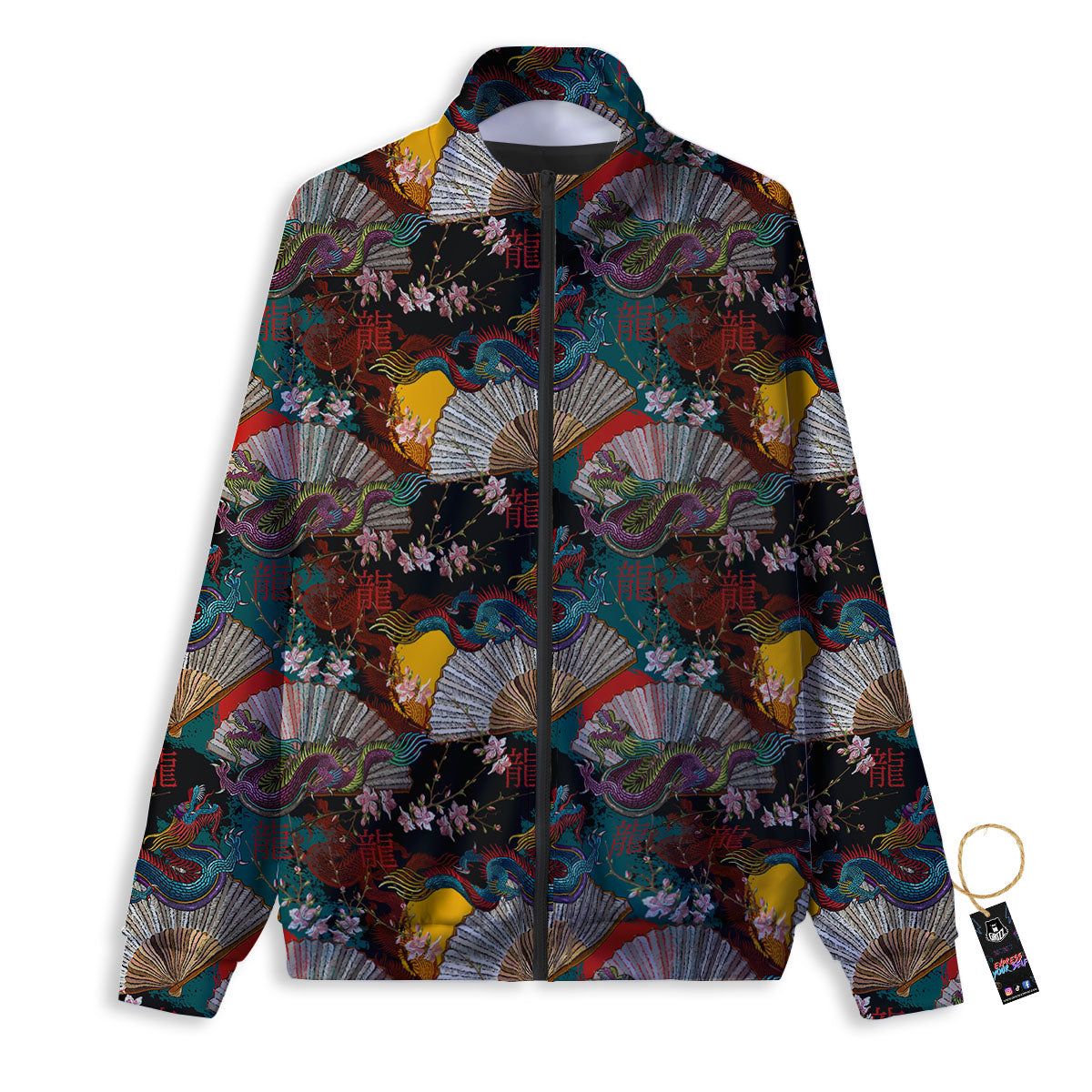 Dragon Embroidery Chinese Print Pattern Track Jacket-grizzshop
