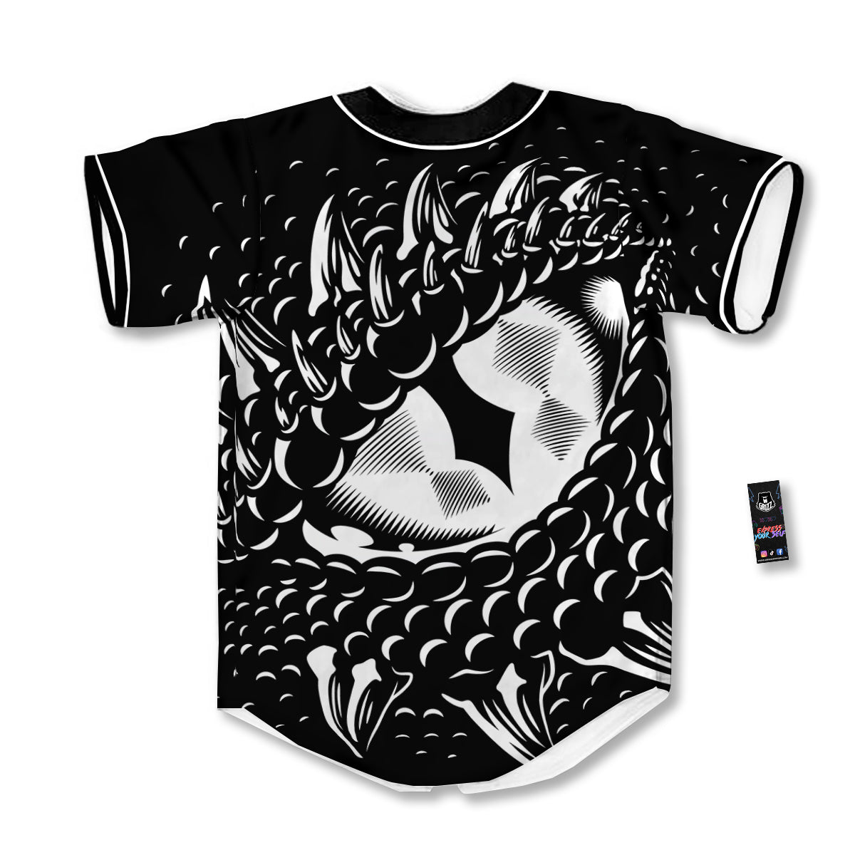 Dragon Eye Print Baseball Jersey-grizzshop