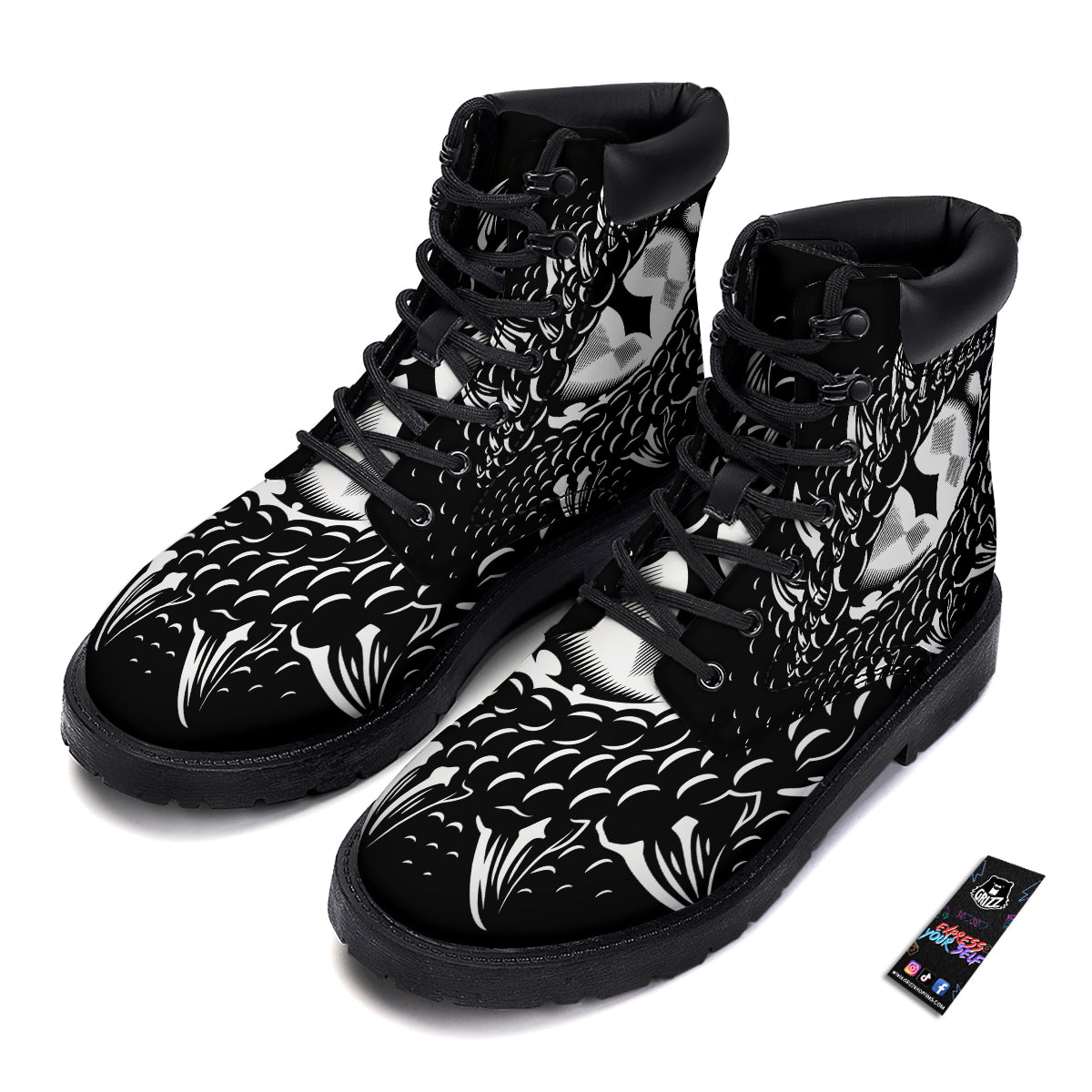 Dragon Eye Print Boots-grizzshop